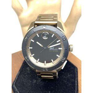 Movado Men's Watch 3600511 Bold Black Dial Swiss Quartz Khaki Stainless Steel